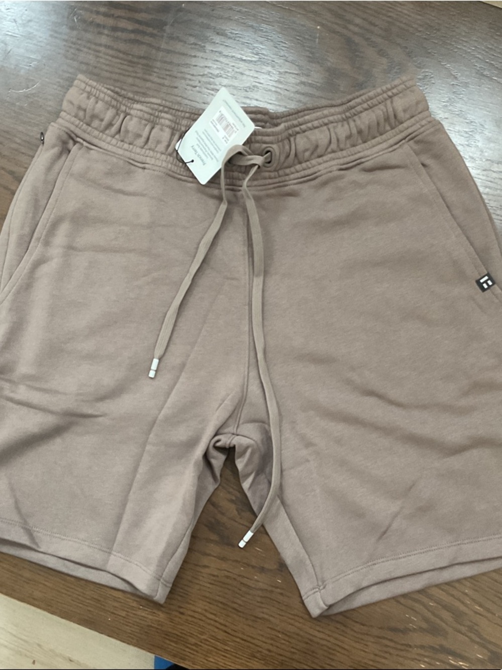 Tommy John Men's Athletic Drawstring Shorts in Taupe Beige